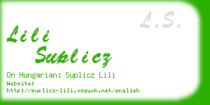 lili suplicz business card
